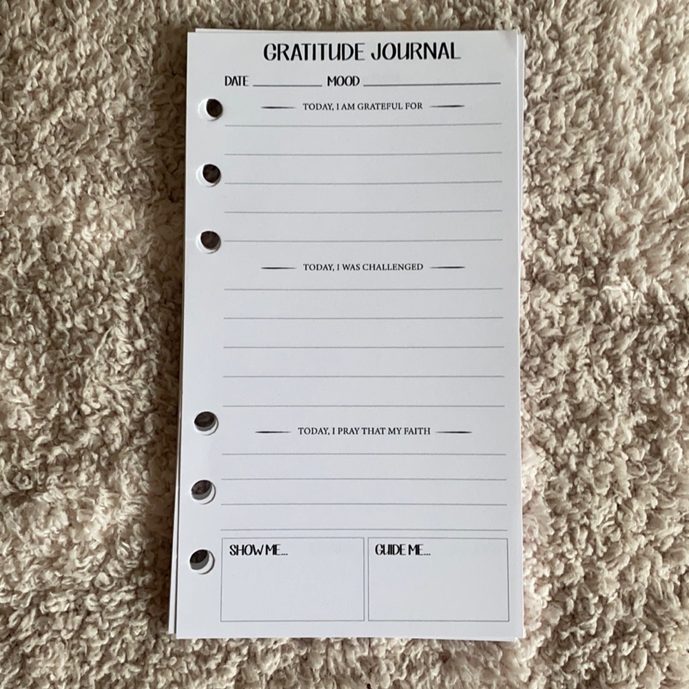 Gratitude Journal Planner Pages